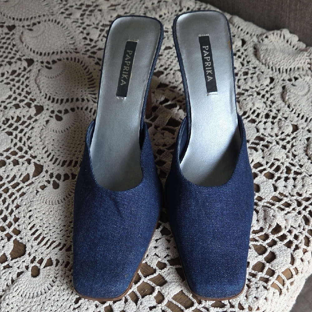 Paprika Women's Denim Blue Mules